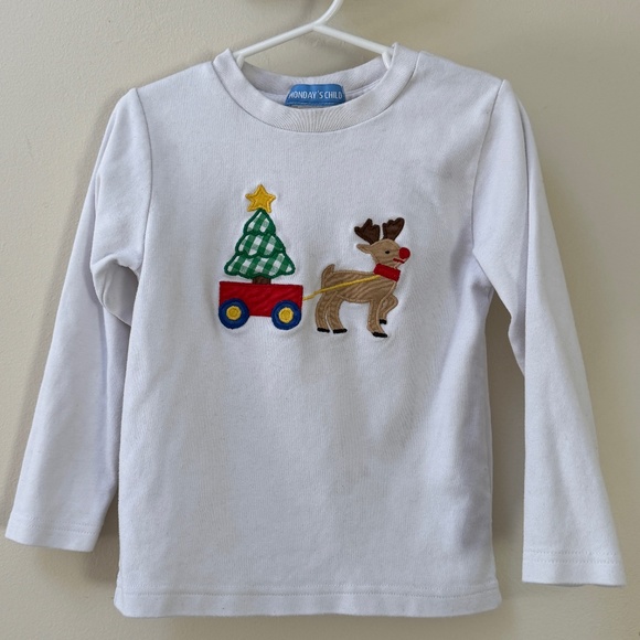 Sweet Vintage Style Embroidered Applique Shirt for Girls or Boys - Picture 1 of 2